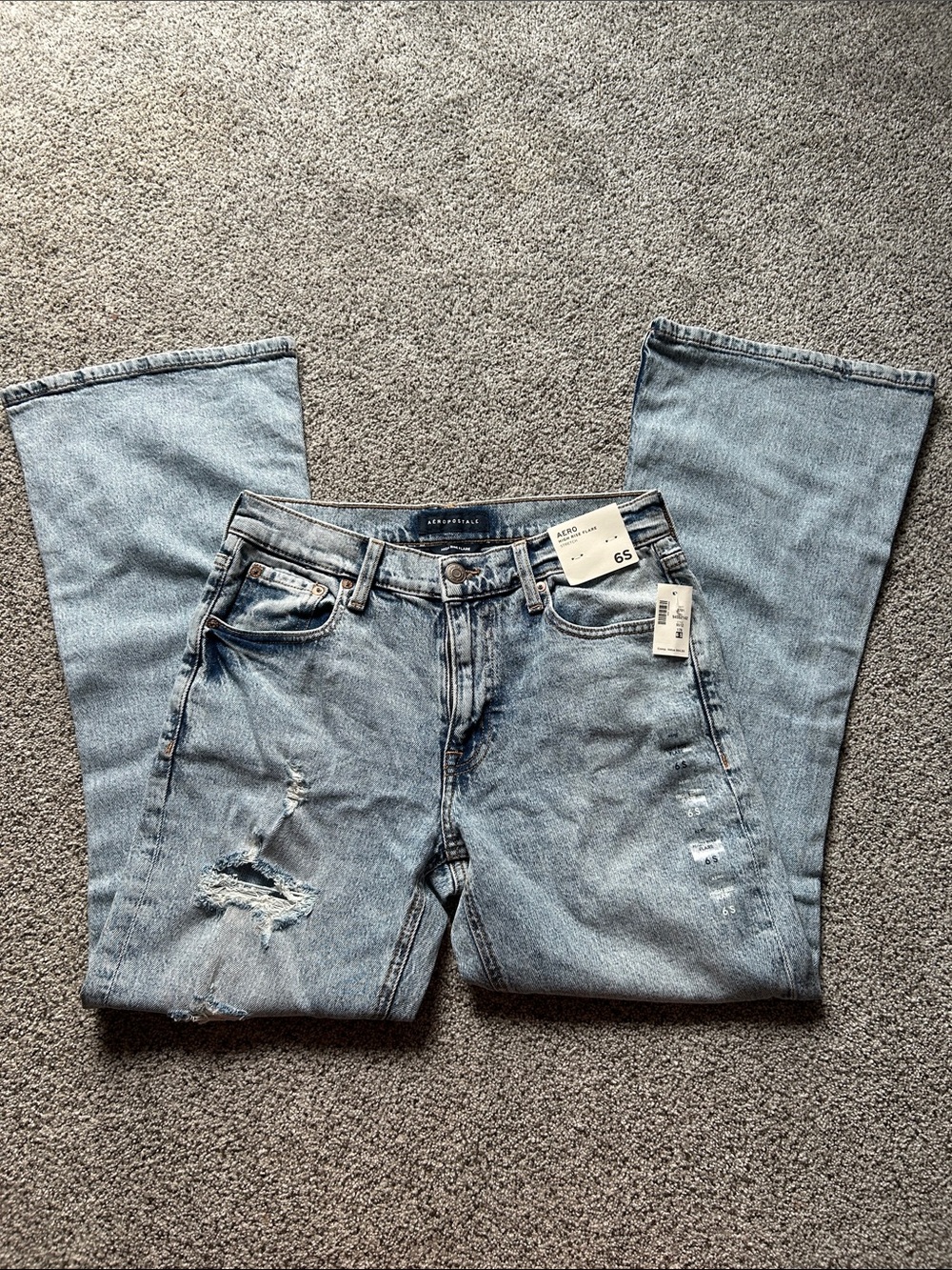 Aeropostale Light Blue Distressed high rise flare Jeans